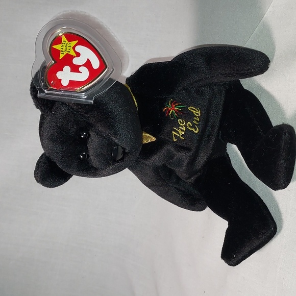 Vintage The End Beanie Original Baby 1999 Black With Tag TY Beanie Baby RARE - Picture 1 of 8